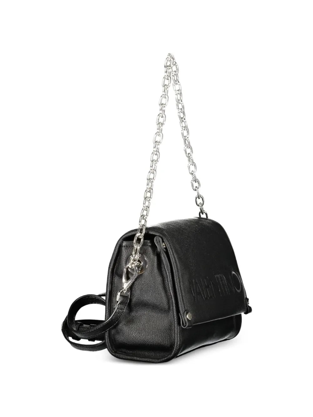 MARIO VALENTINO Shopper met logo-reliëf en ketting Zwart