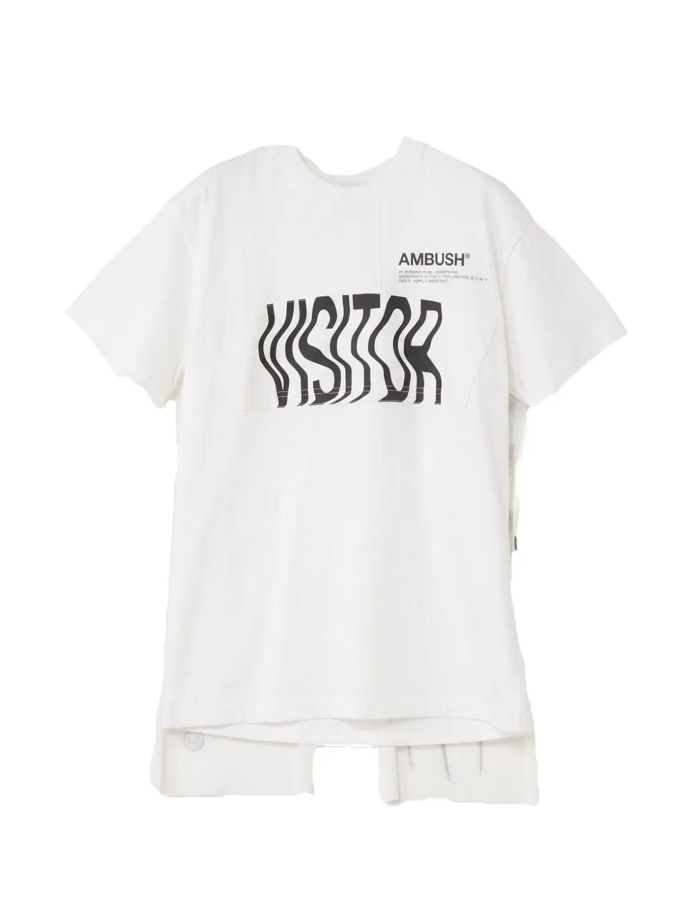 AMBUSH slogan-print cape T-shirt - Weiß