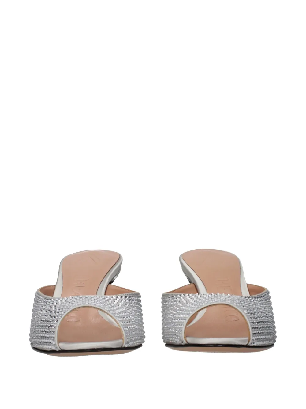 The Attico crystal-embellished satin sandals Zilver