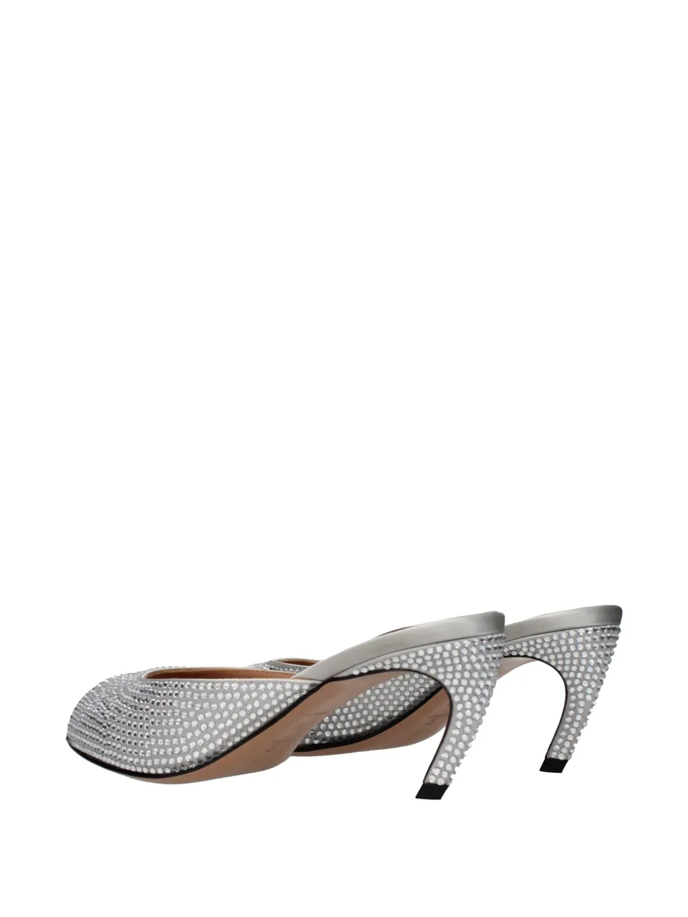 The Attico crystal-embellished satin sandals Zilver