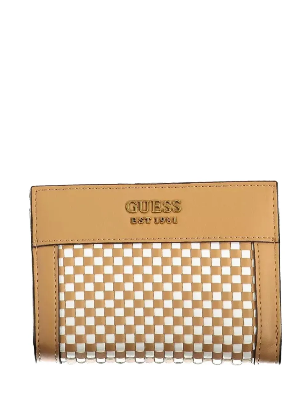 GUESS USA checkered leather wallet - Marrone
