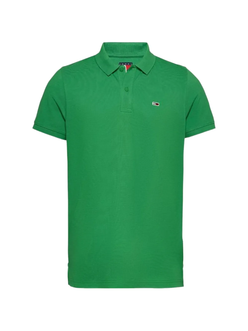 Tommy Jeans logo-patch polo shirt - Verde