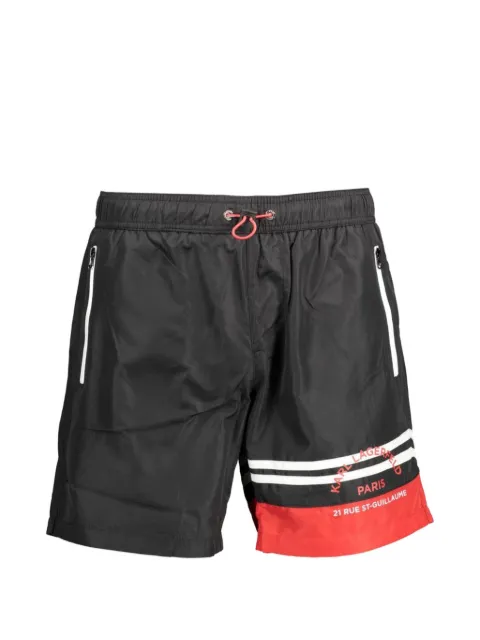 Karl Lagerfeld short de bain colour block à lien de resserrage