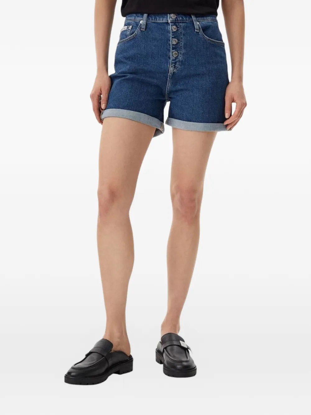 Calvin Klein Jeans cuffed-hem button-fly shorts - Blau