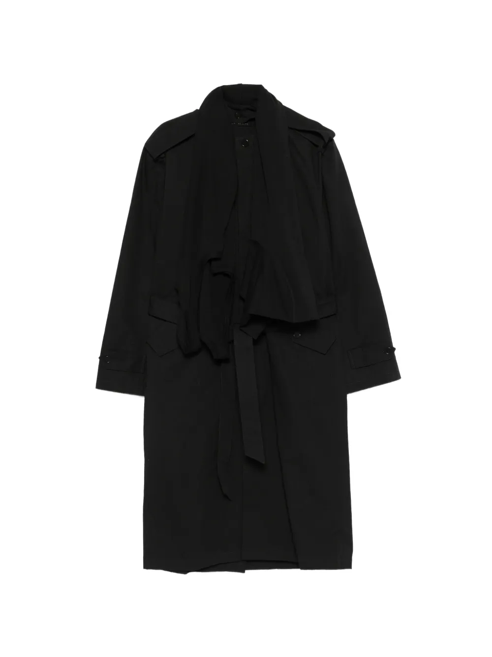 ALAINPAUL draped belted trench coat - Nero