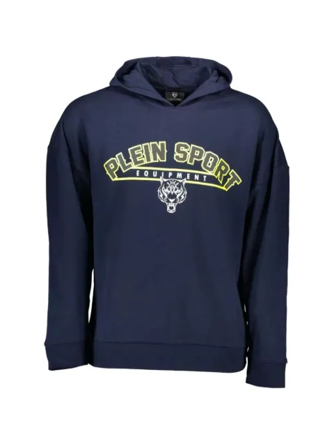 Plein Sport tiger-print logo-patch hoodie
