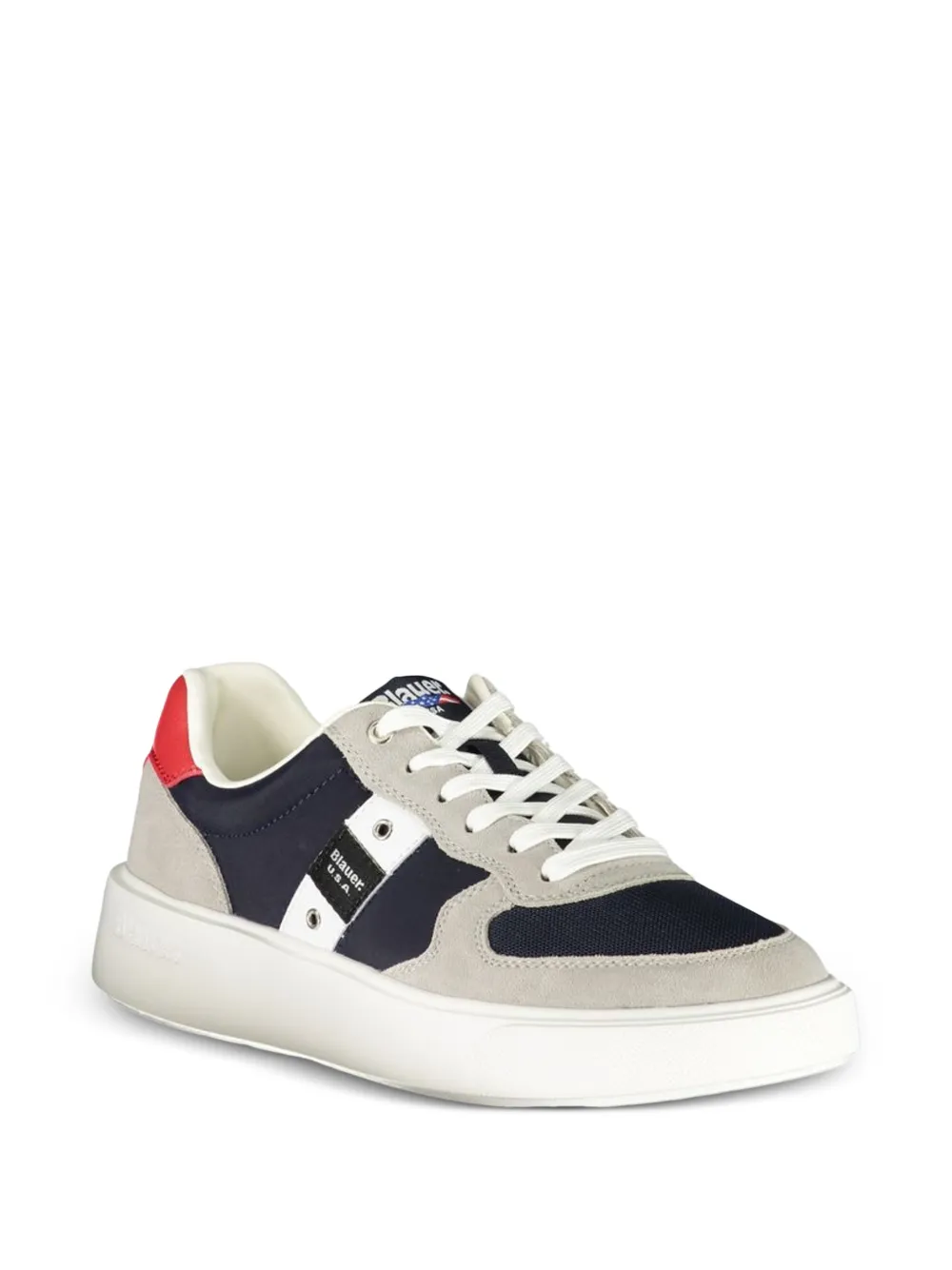 Blauer Buck sneakers met colourblocking en suède vlak Blauw