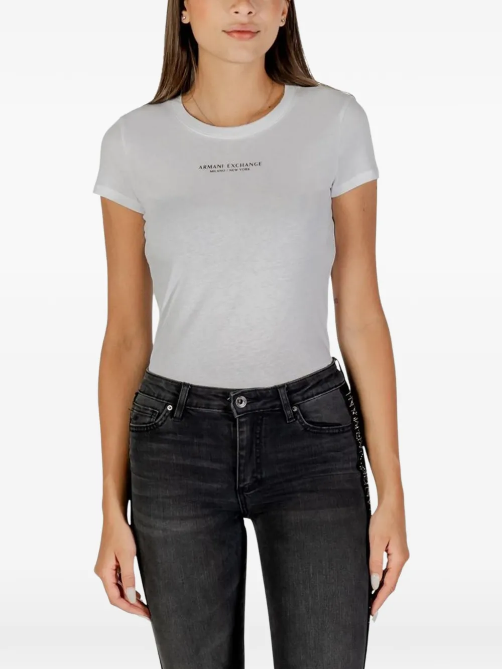 Armani Exchange logo-print short-sleeve T-shirt - Bianco