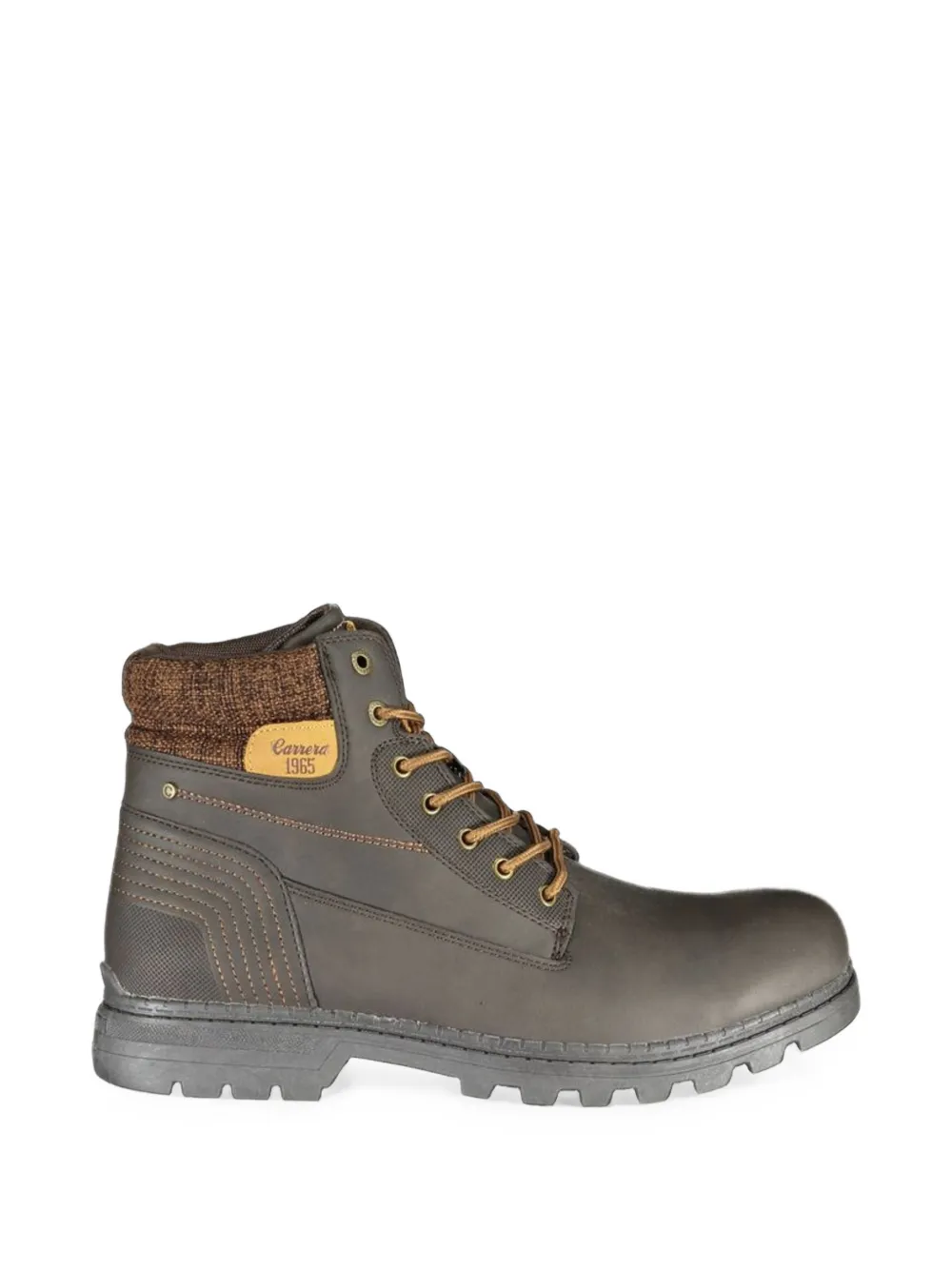 Carrera lace-up knit-collar boots