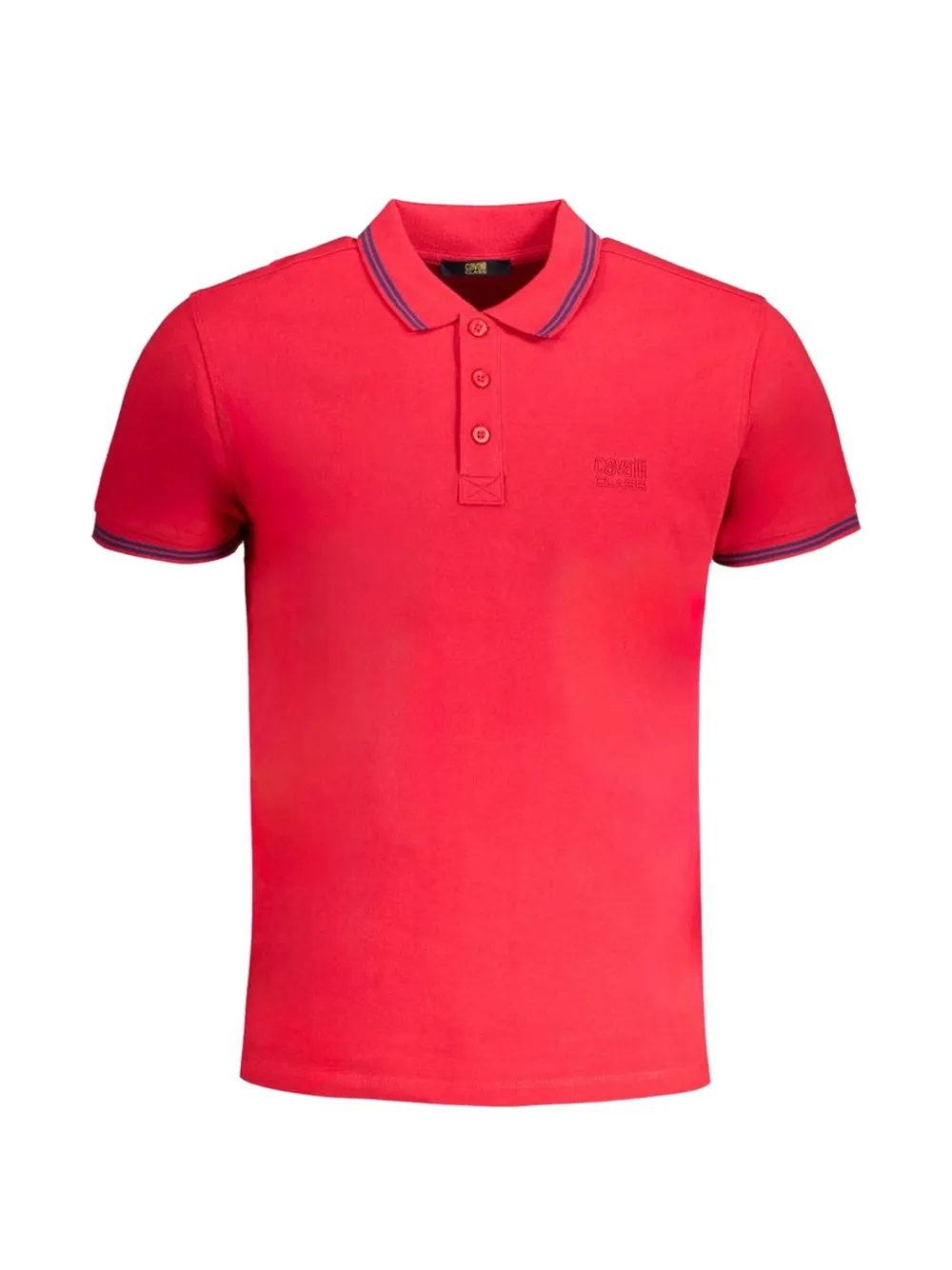 Cavalli Class logo-embroidered tipped polo shirt - Rosso