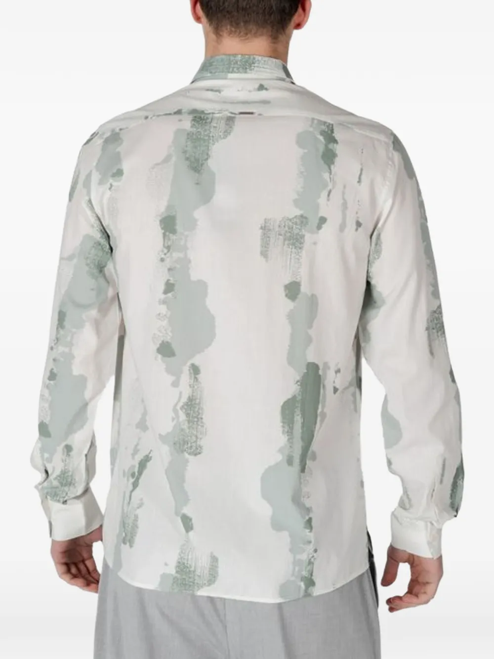 Antony Morato abstract-print long-sleeve shirt Wit