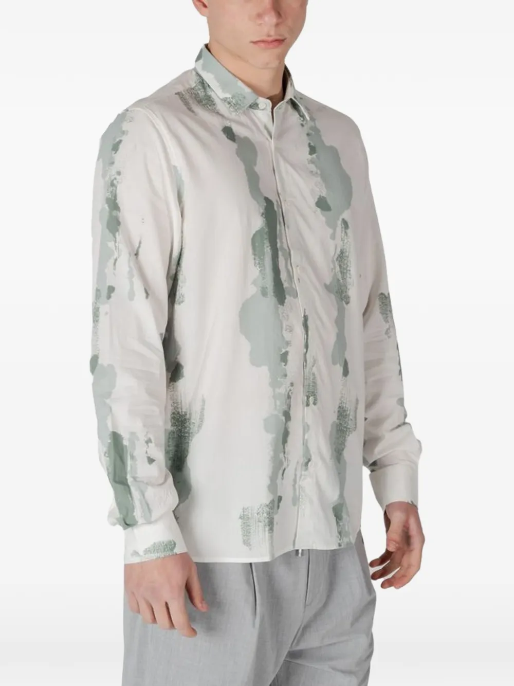 Antony Morato abstract-print long-sleeve shirt Wit