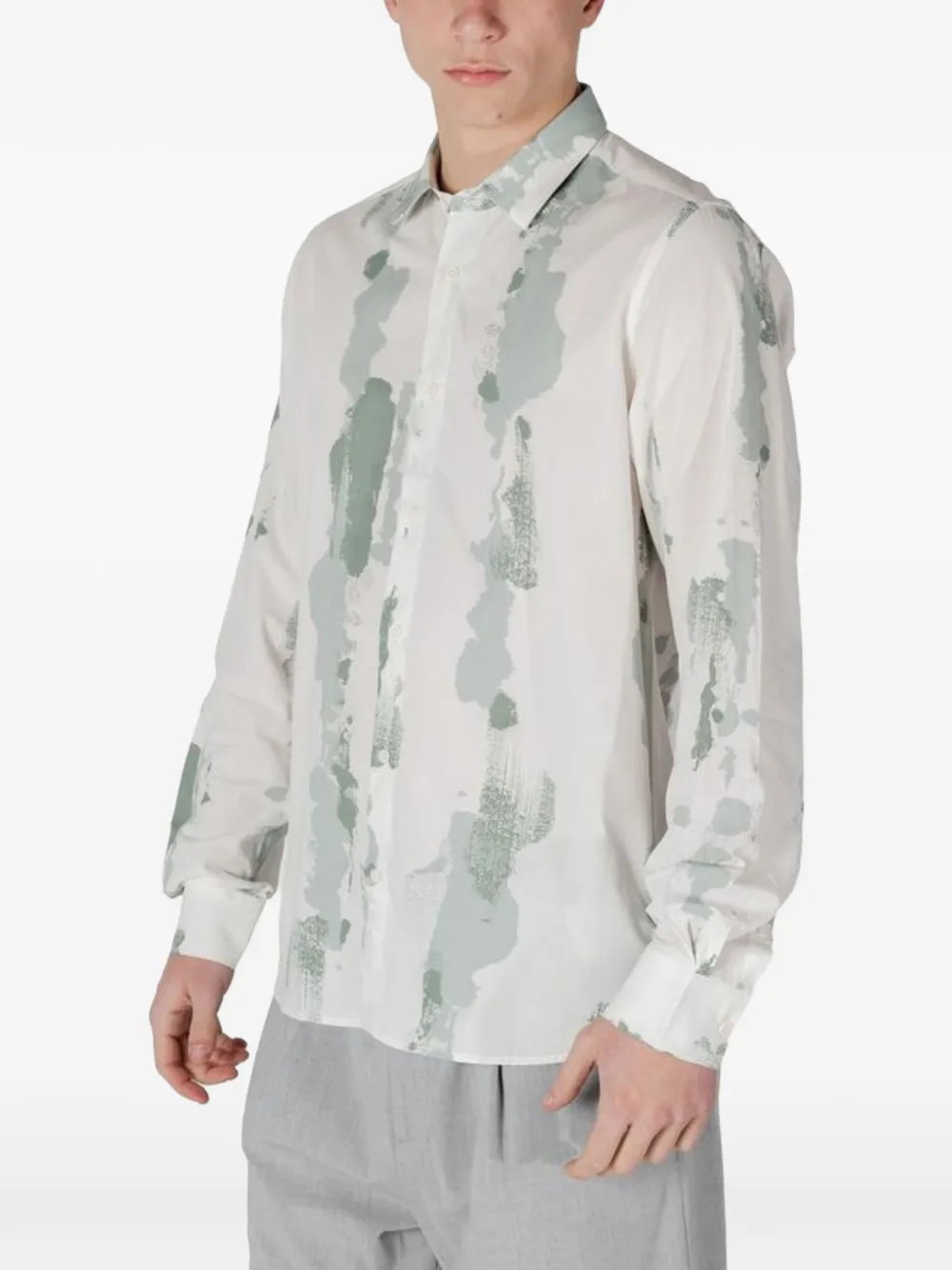 Antony Morato abstract-print long-sleeve shirt Wit