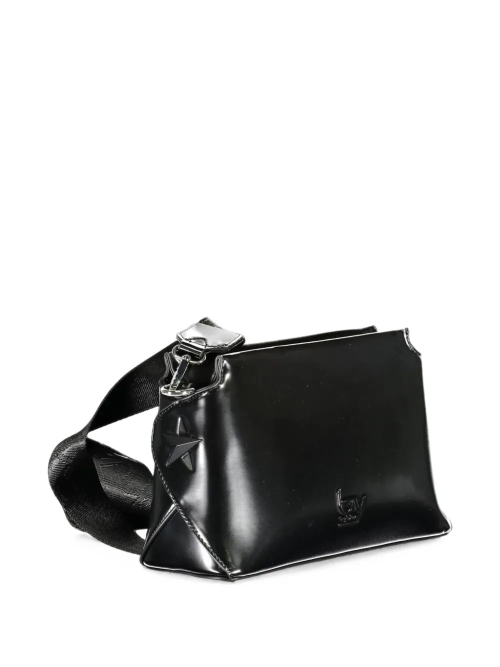 byblos patent-leather star-stud clutch bag Zwart