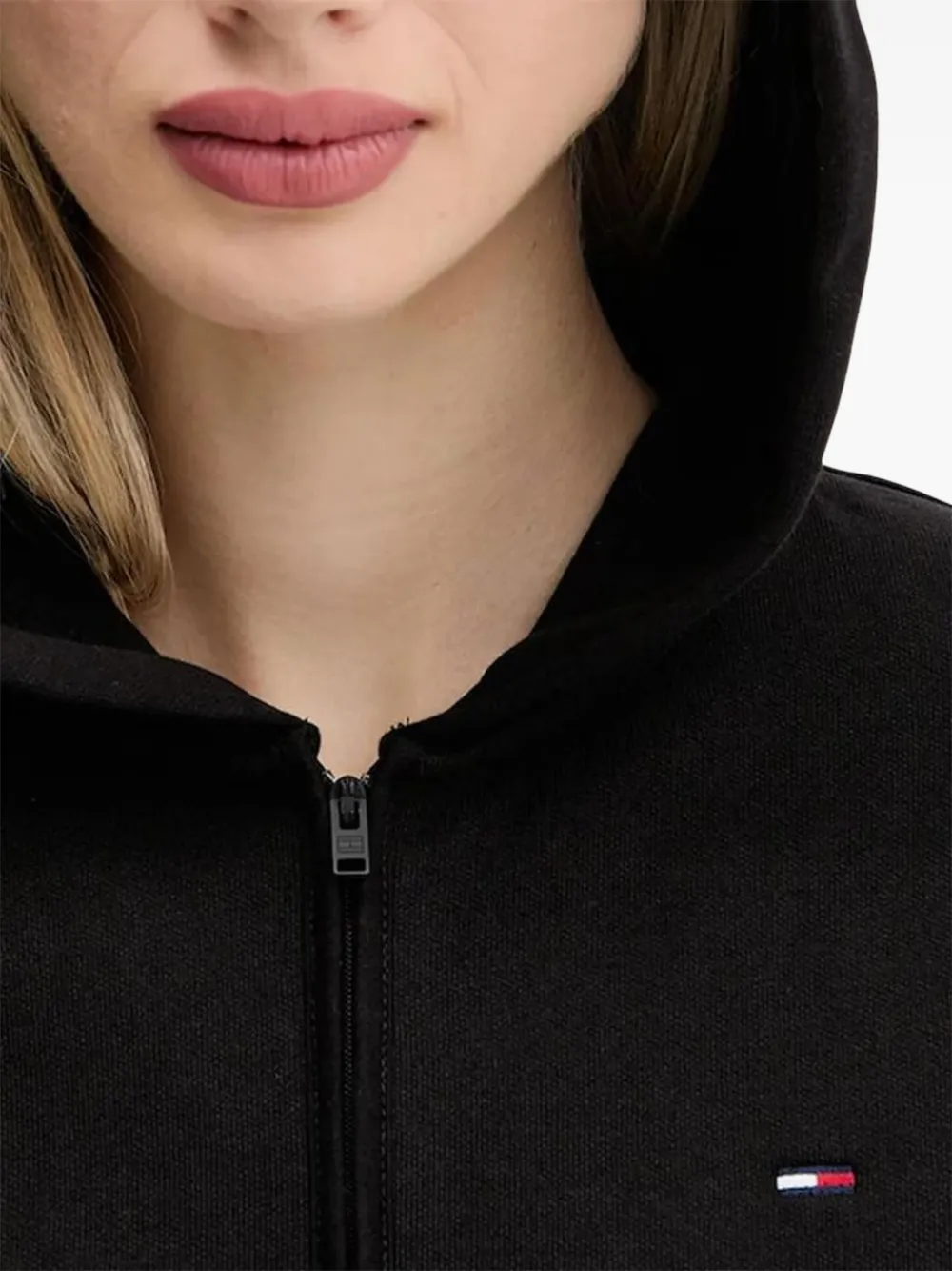 Tommy Jeans hoodie met rits Zwart