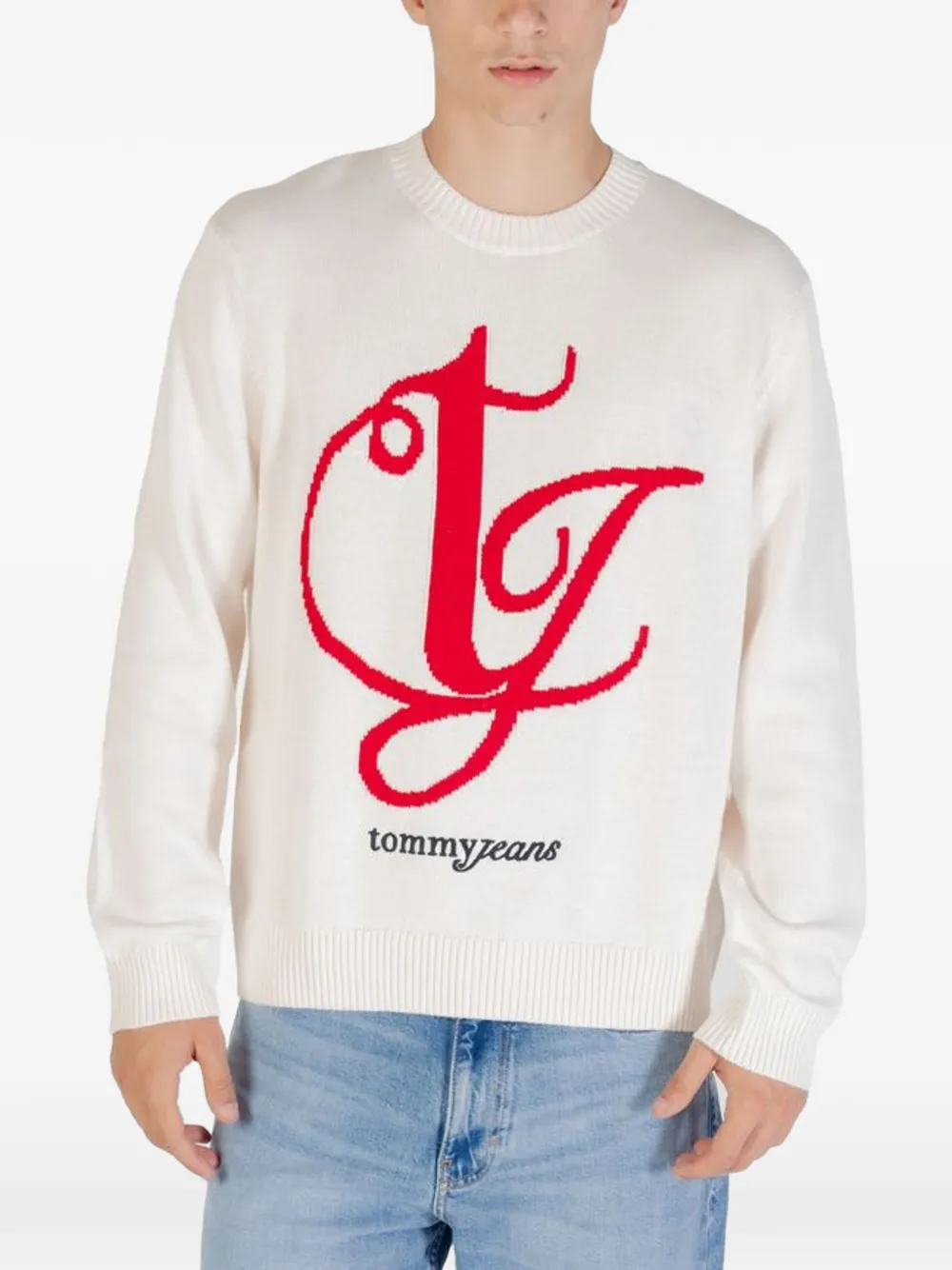 Tommy Jeans Sweater met logo Beige
