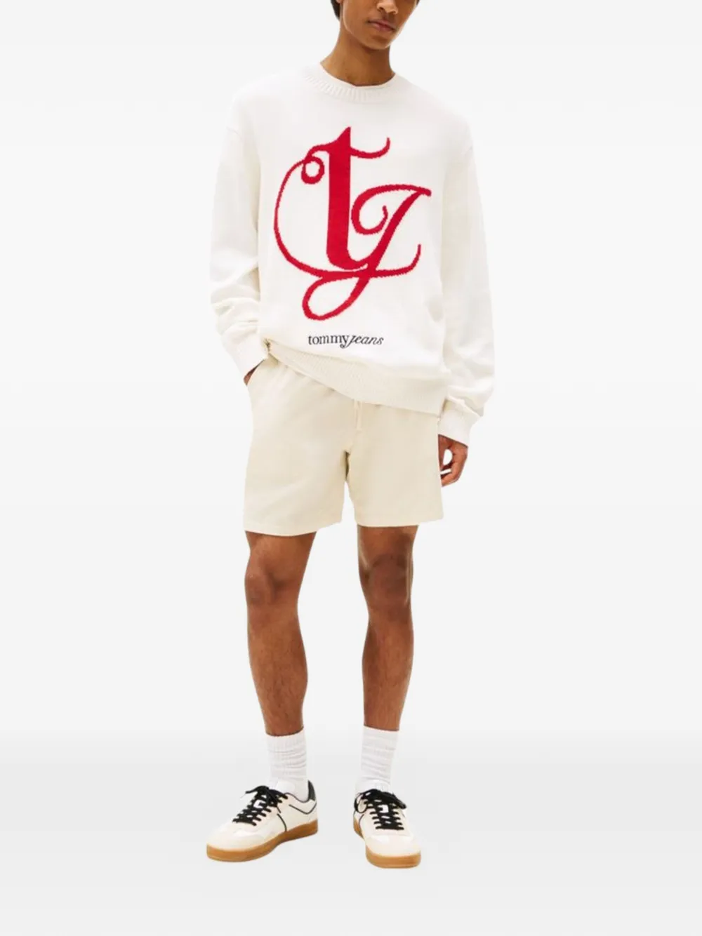 Tommy Jeans Sweater met logo Beige