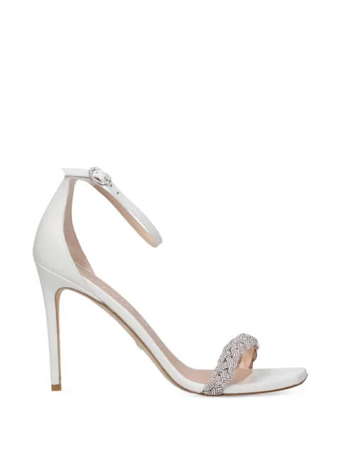 Stuart Weitzman Nudist Curve crystal-embellished sandals