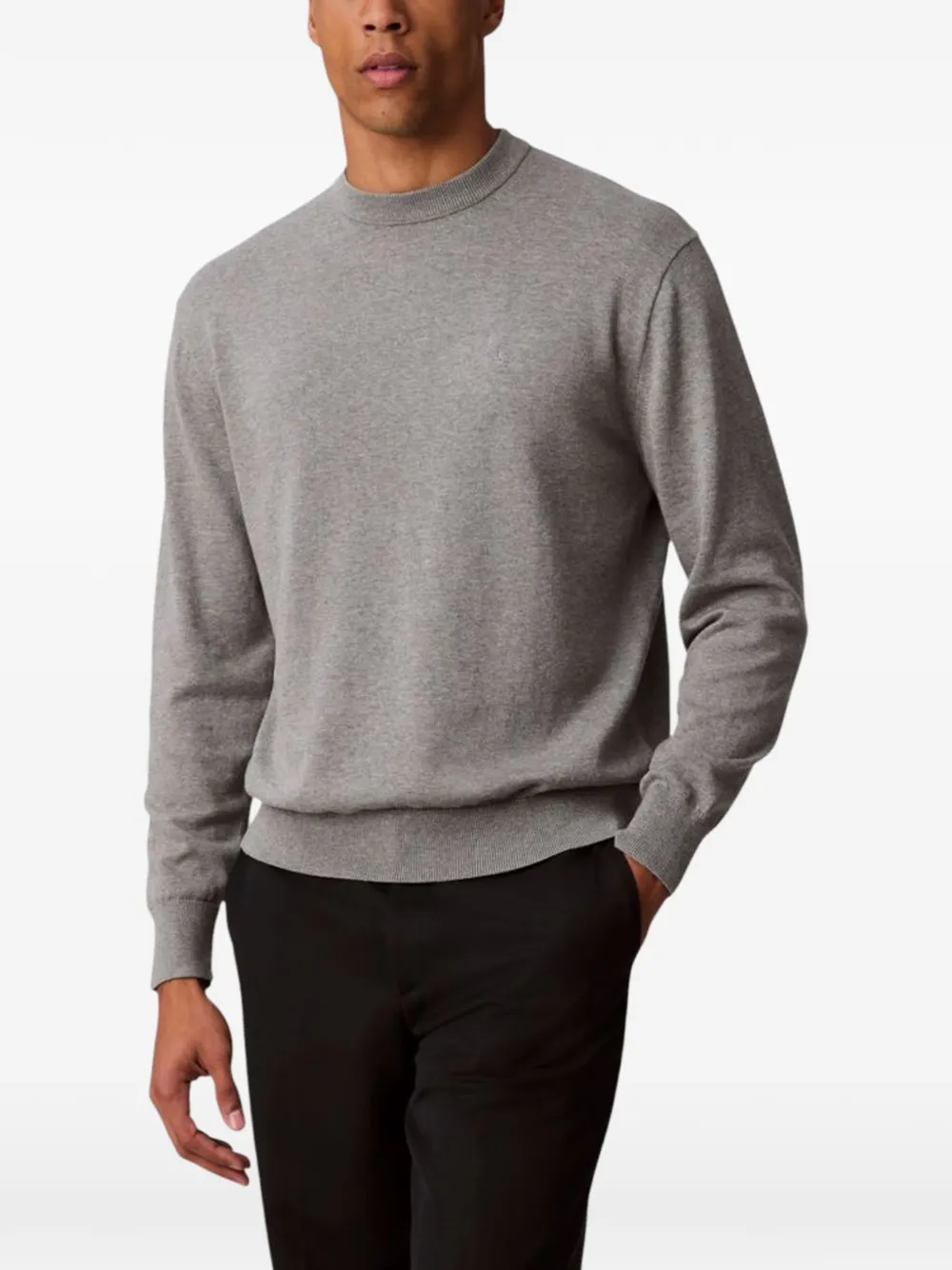 Calvin Klein Jeans logo-embroidered sweater - Grigio