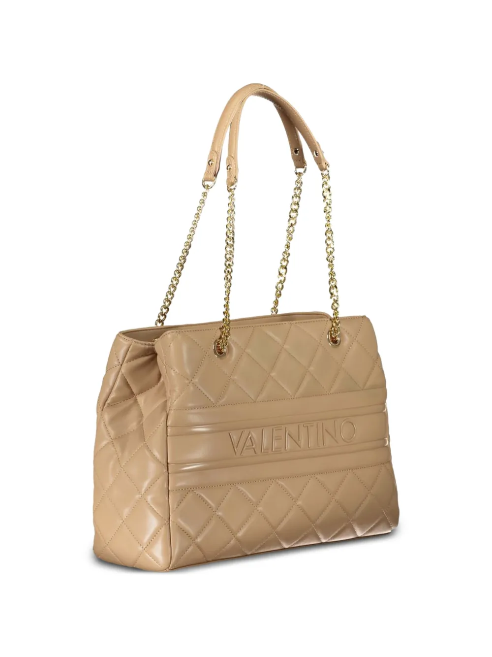 MARIO VALENTINO Gewatteerde shopper met logo-reliëf Beige