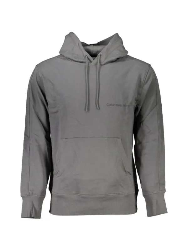 Calvin Klein Logo-print Cotton Hoodie in Grey