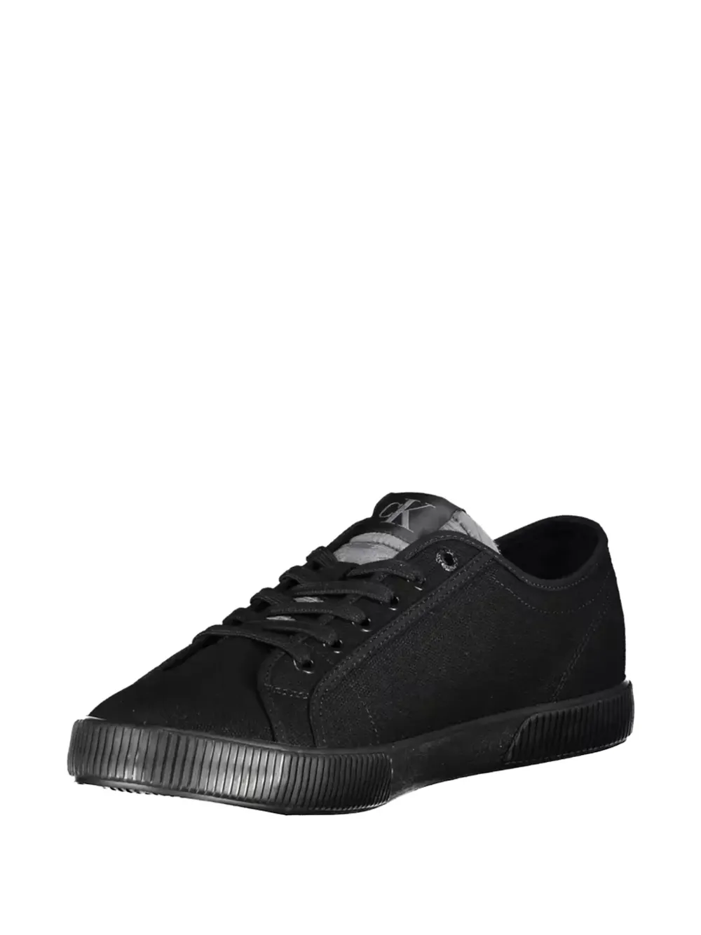 Calvin Klein logo-patch canvas sneakers Zwart