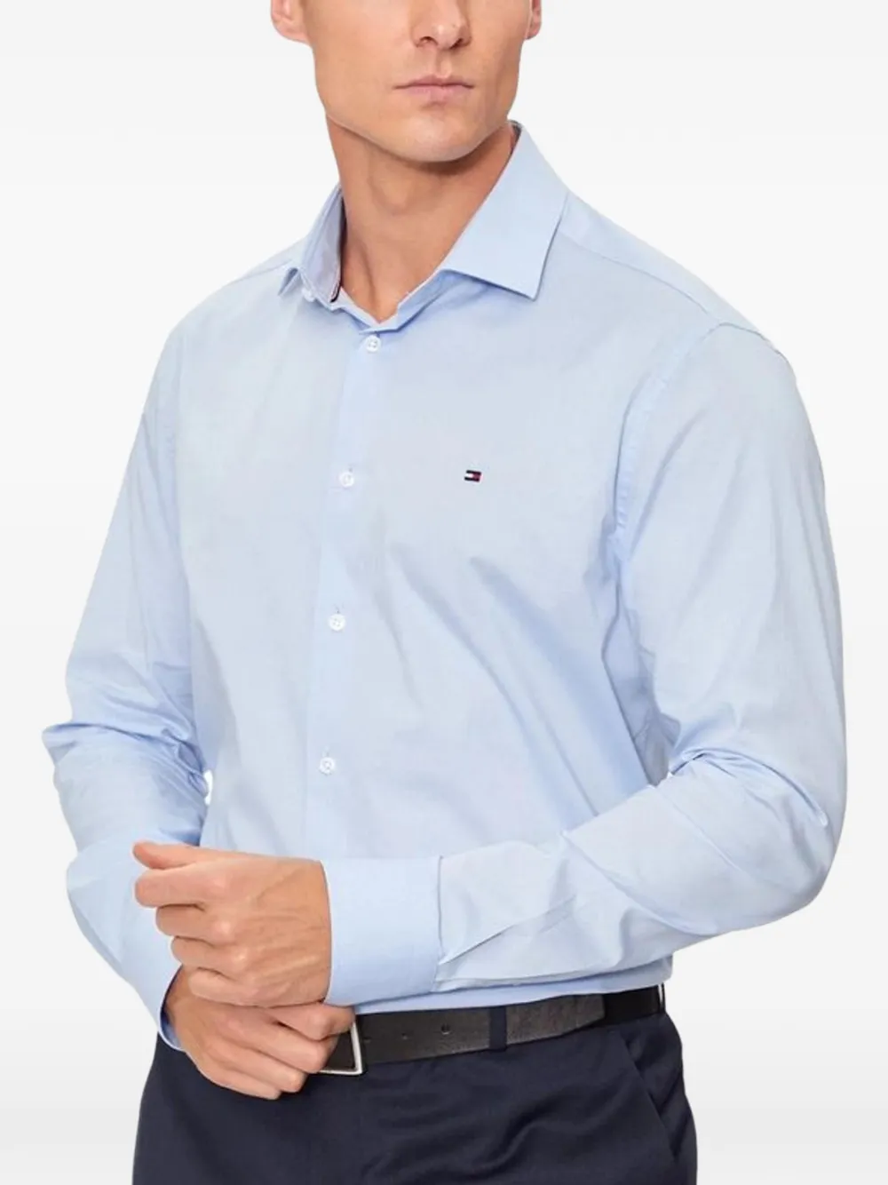 Tommy Hilfiger logo-detail buttoned shirt - Blu