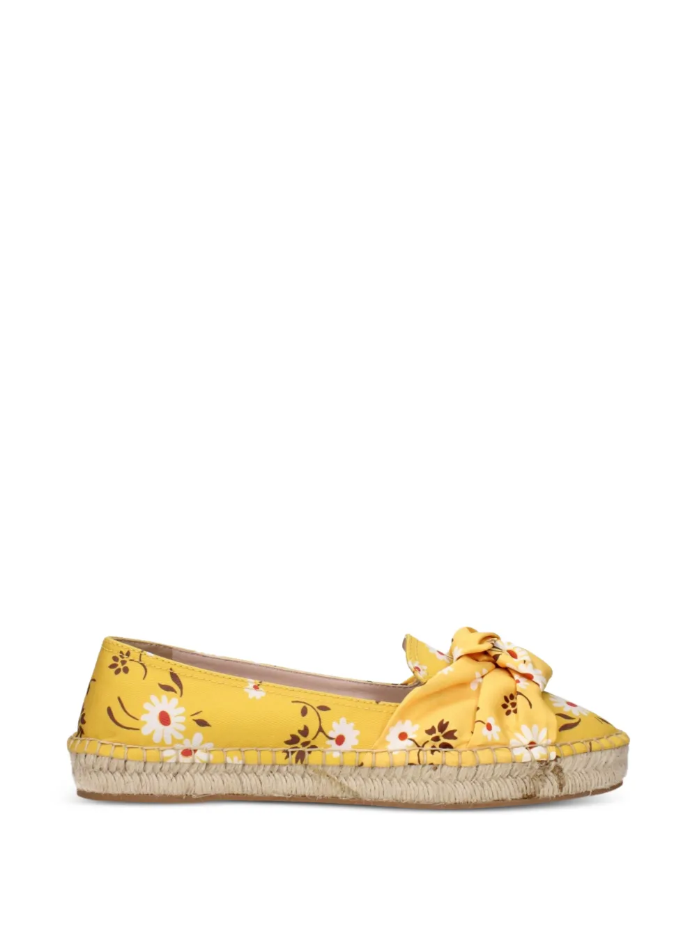 Miu Miu floral-print bow-detail espadrilles - Giallo