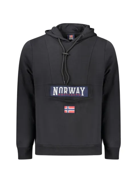 NORWAY 1963 logo-patch flap-pocket hoodie