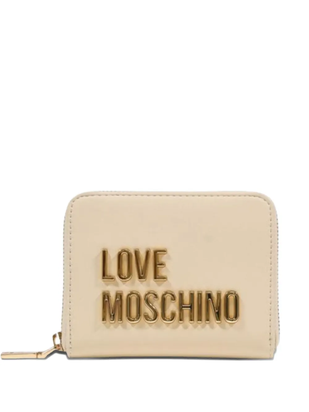 Love Moschino logo-plaque zipped wallet - Toni neutri