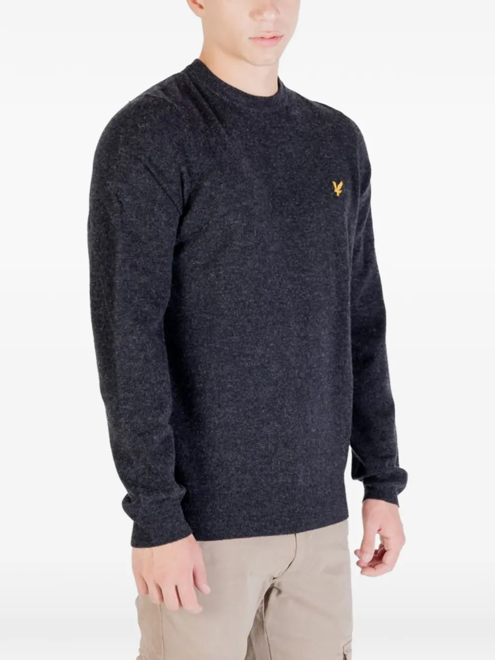 Lyle & Scott Sweater met logopatch Grijs