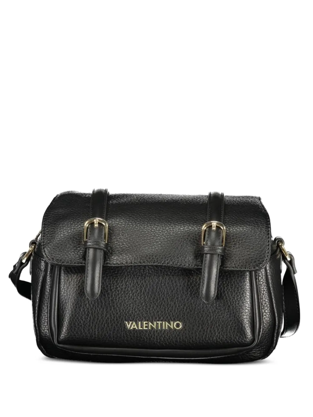 MARIO VALENTINO pebbled buckle-strap cross-body bag - Nero