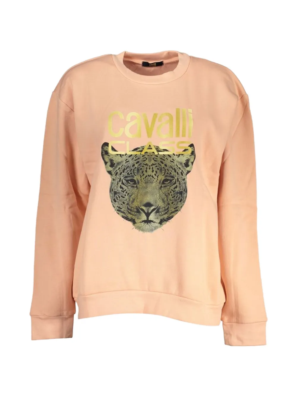Cavalli Class jaguar-print logo-lettering sweatshirt - Rosa