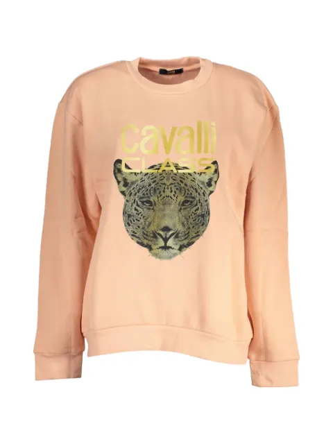 Cavalli Class jaguar-print logo-lettering sweatshirt