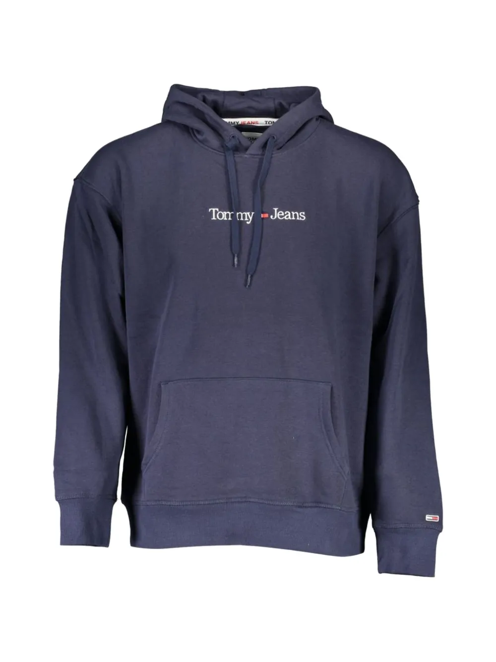 Tommy Hilfiger logo-embroidered cotton hoodie - Blu