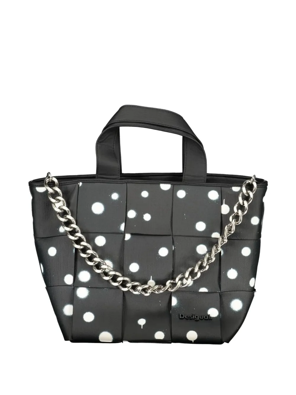 Desigual woven polka-dot tote bag - Nero