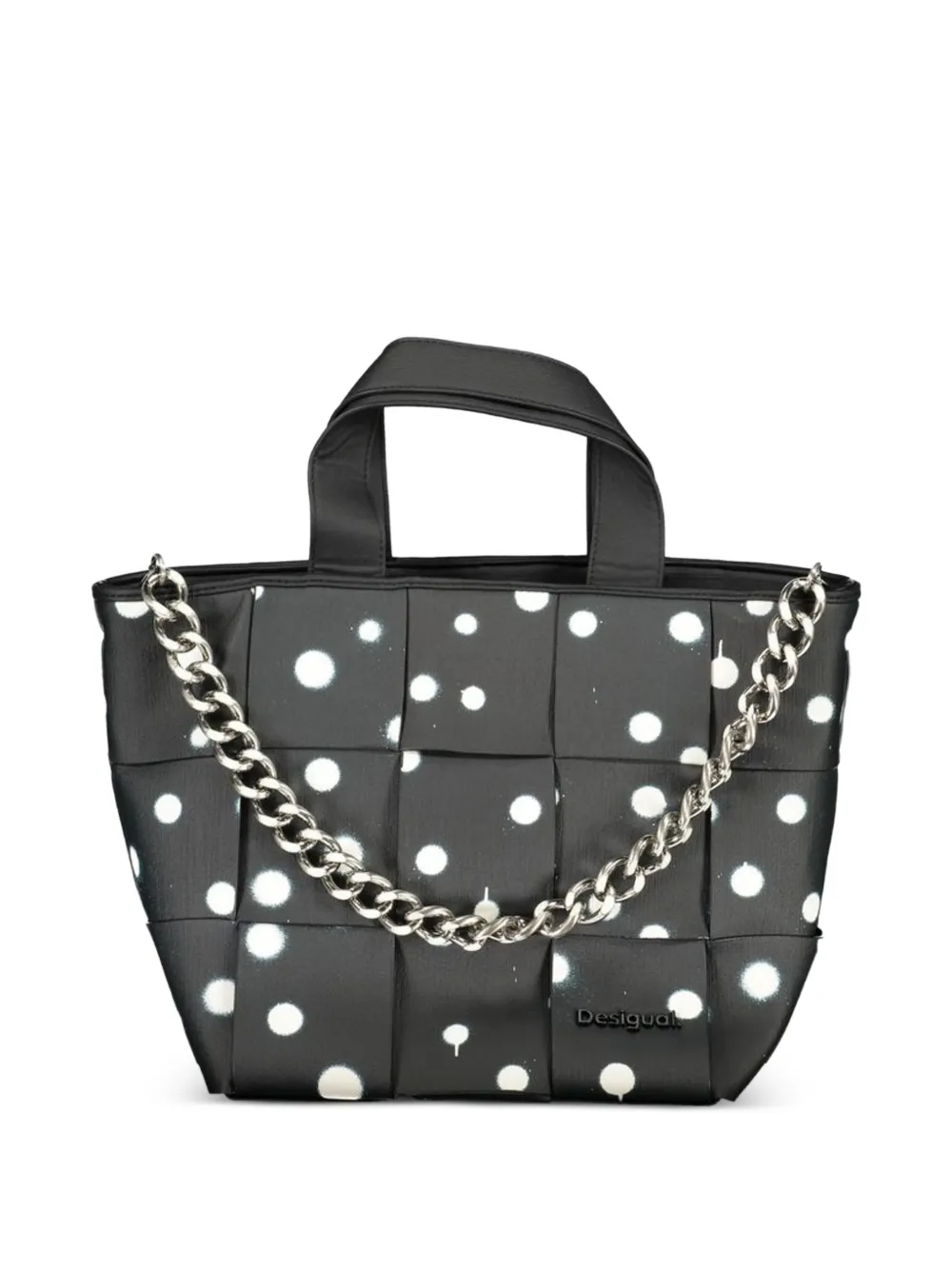 Desigual woven polka-dot tote bag - Nero