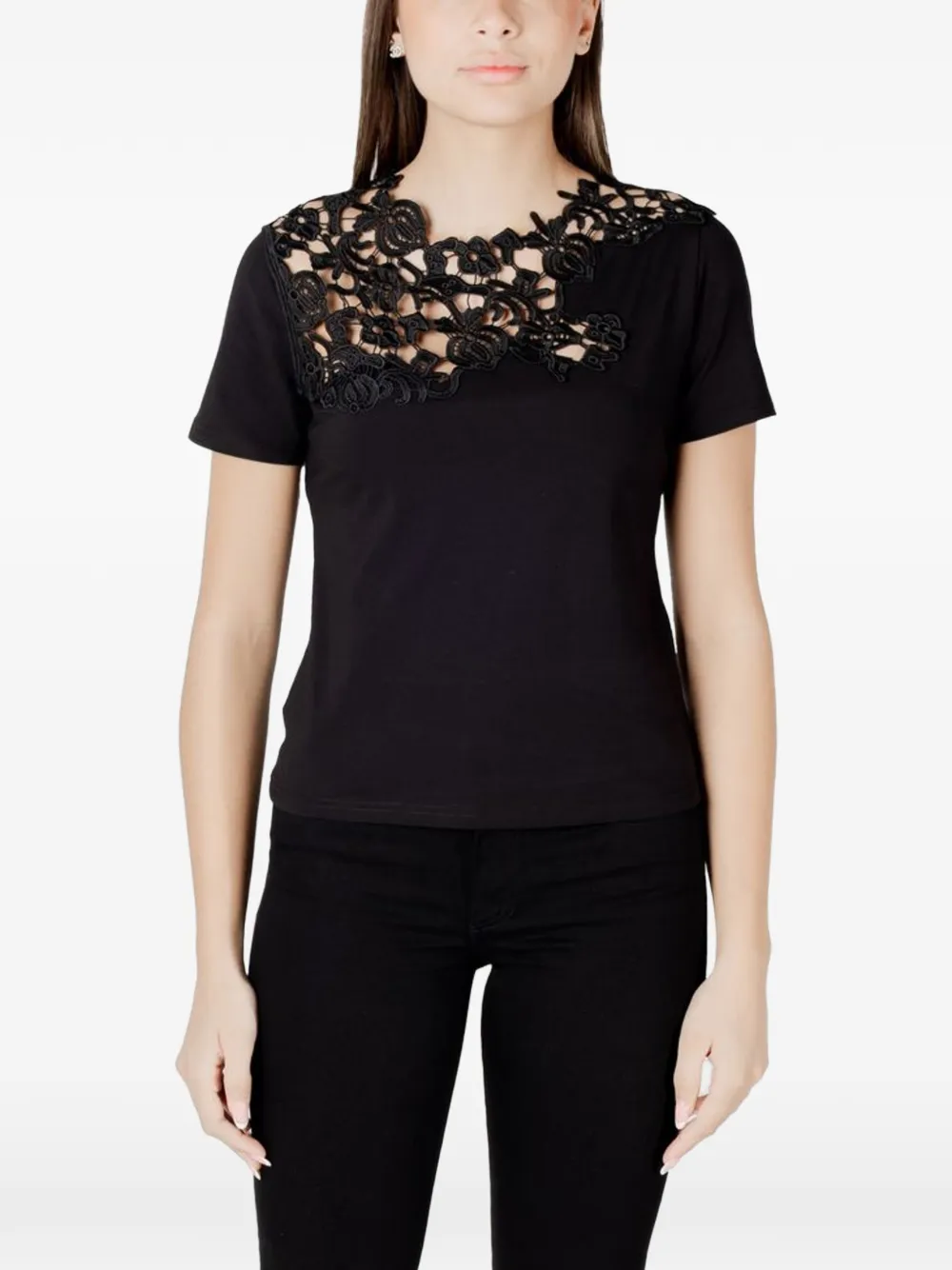 Morgan lace-detail t-shirt - Nero