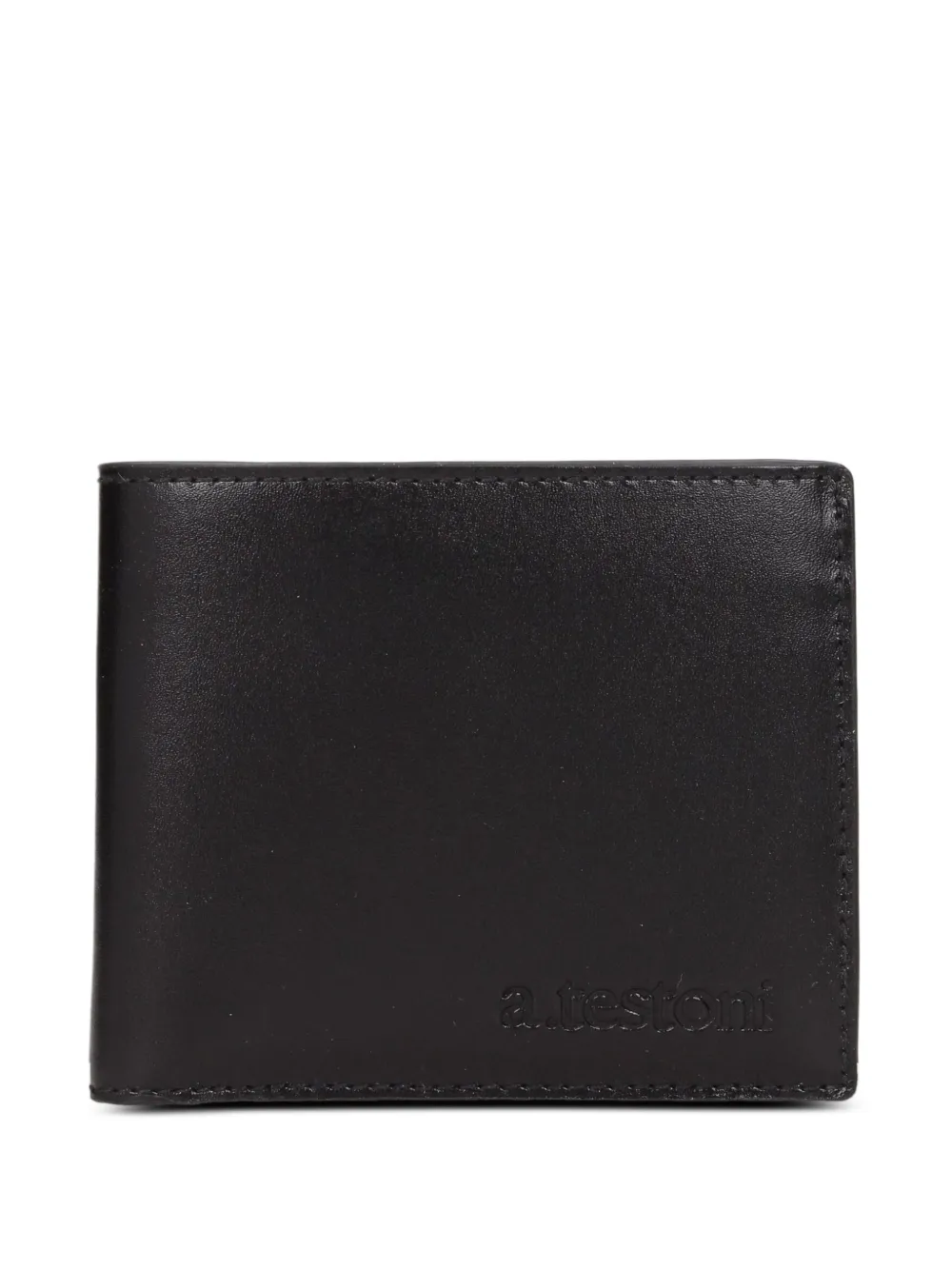 a.testoni bi-fold leather wallet - Nero