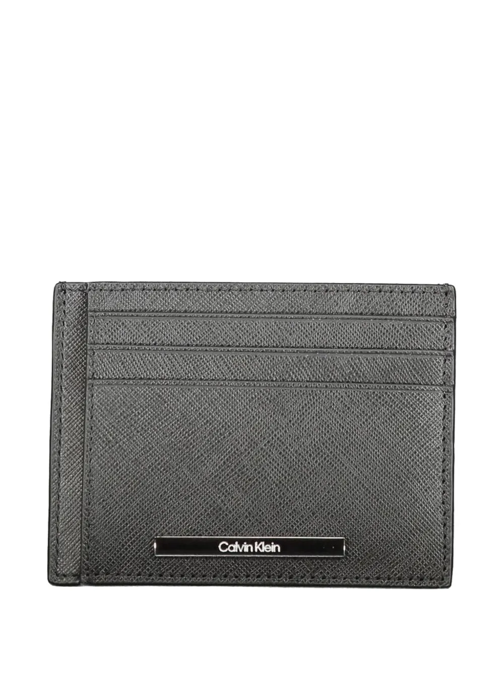 Calvin Klein logo-plaque leather card holder - Nero