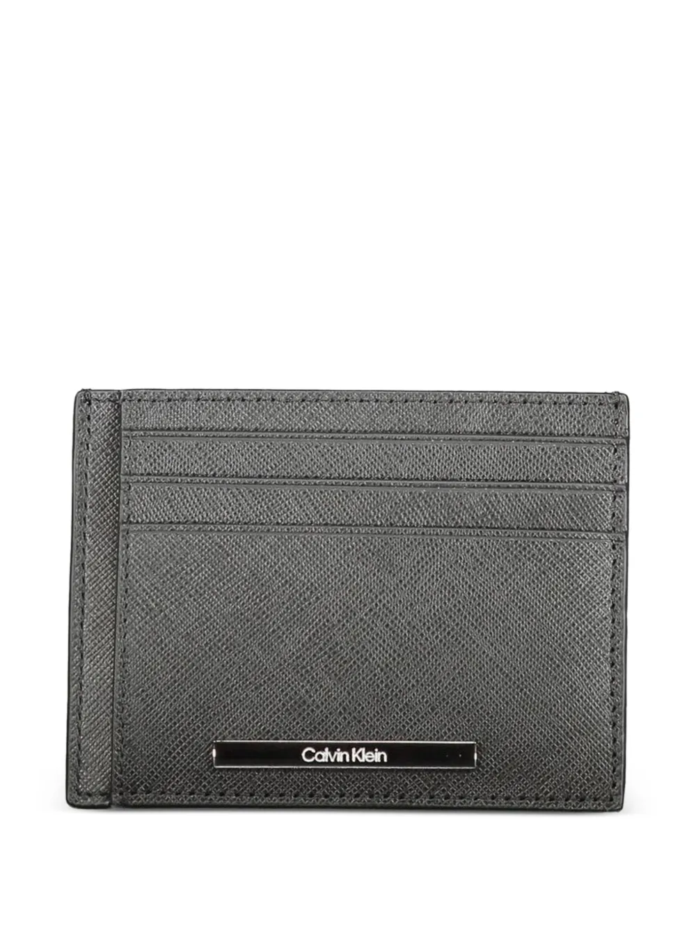 Calvin Klein logo-plaque leather card holder - Nero