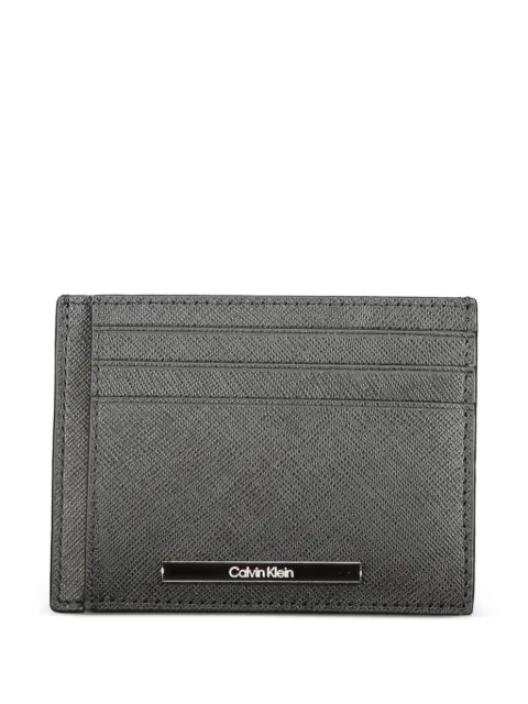 Calvin Klein logo-plaque leather card holder