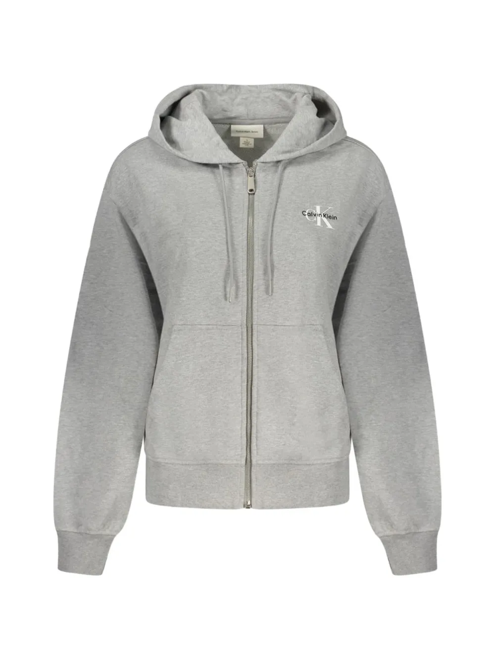 Calvin Klein logo-print zip-up hoodie - Grau