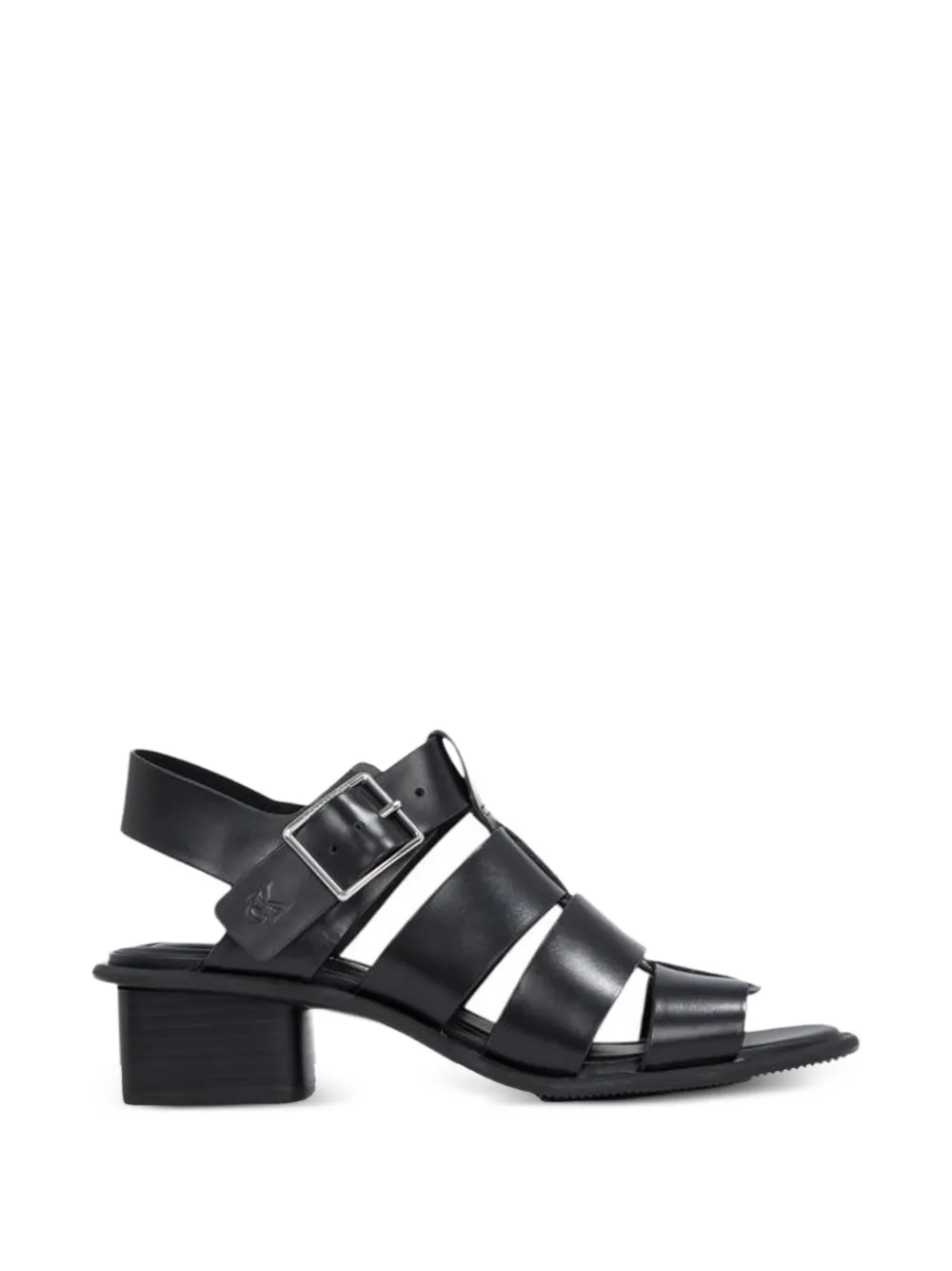 Calvin Klein Jeans buckle-fastening cage-design heeled sandals - Nero
