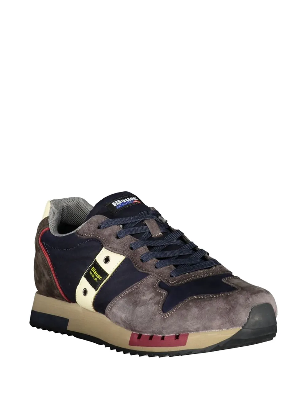 Blauer suede-panelled sneakers Blauw
