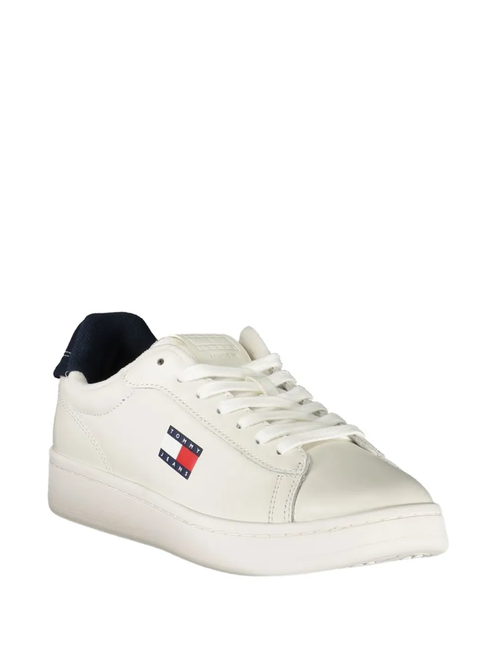 Tommy Hilfiger Archive Court logo-patch leather sneakers Wit