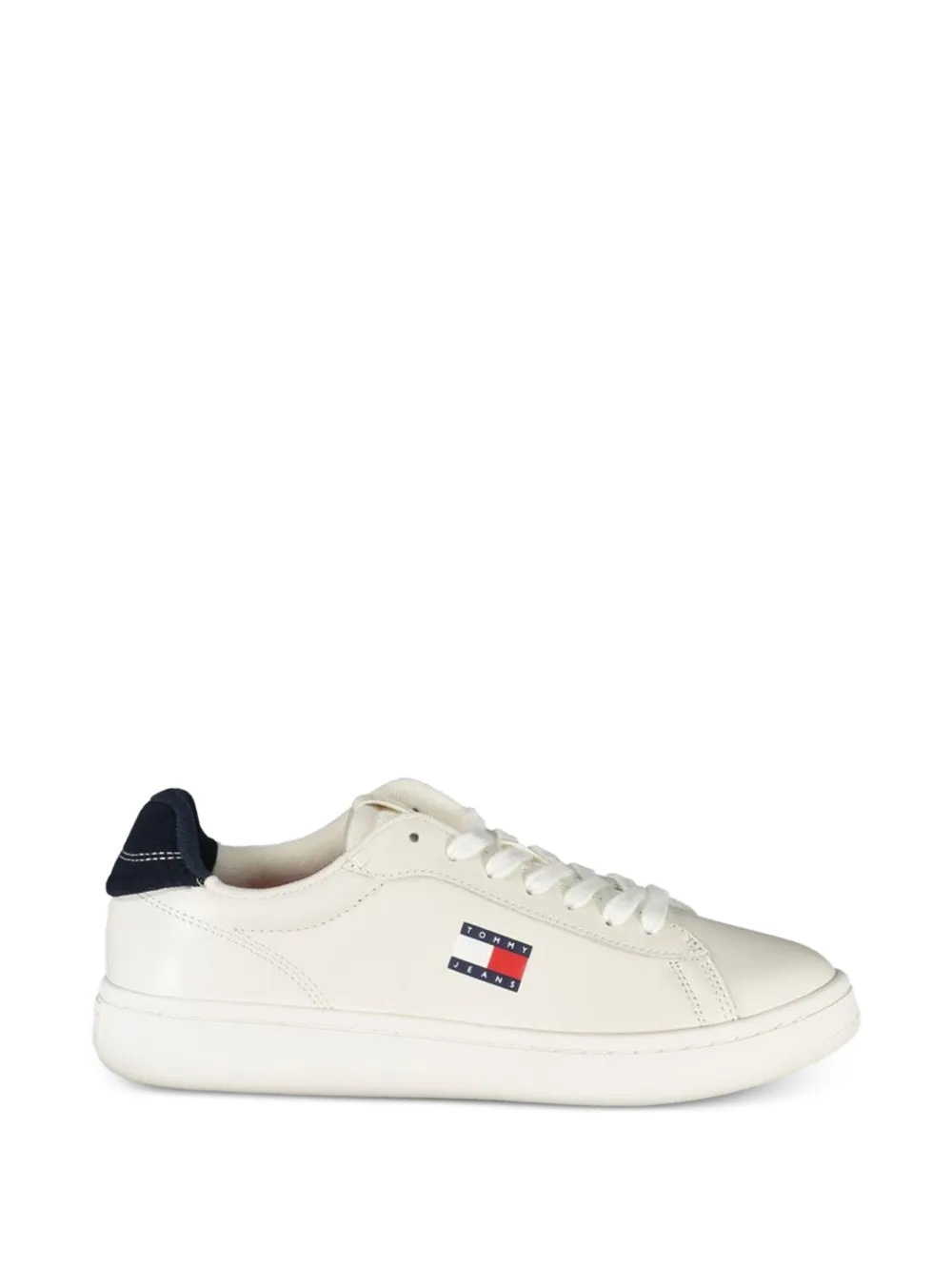 Tommy Hilfiger Archive Court logo-patch leather sneakers Wit