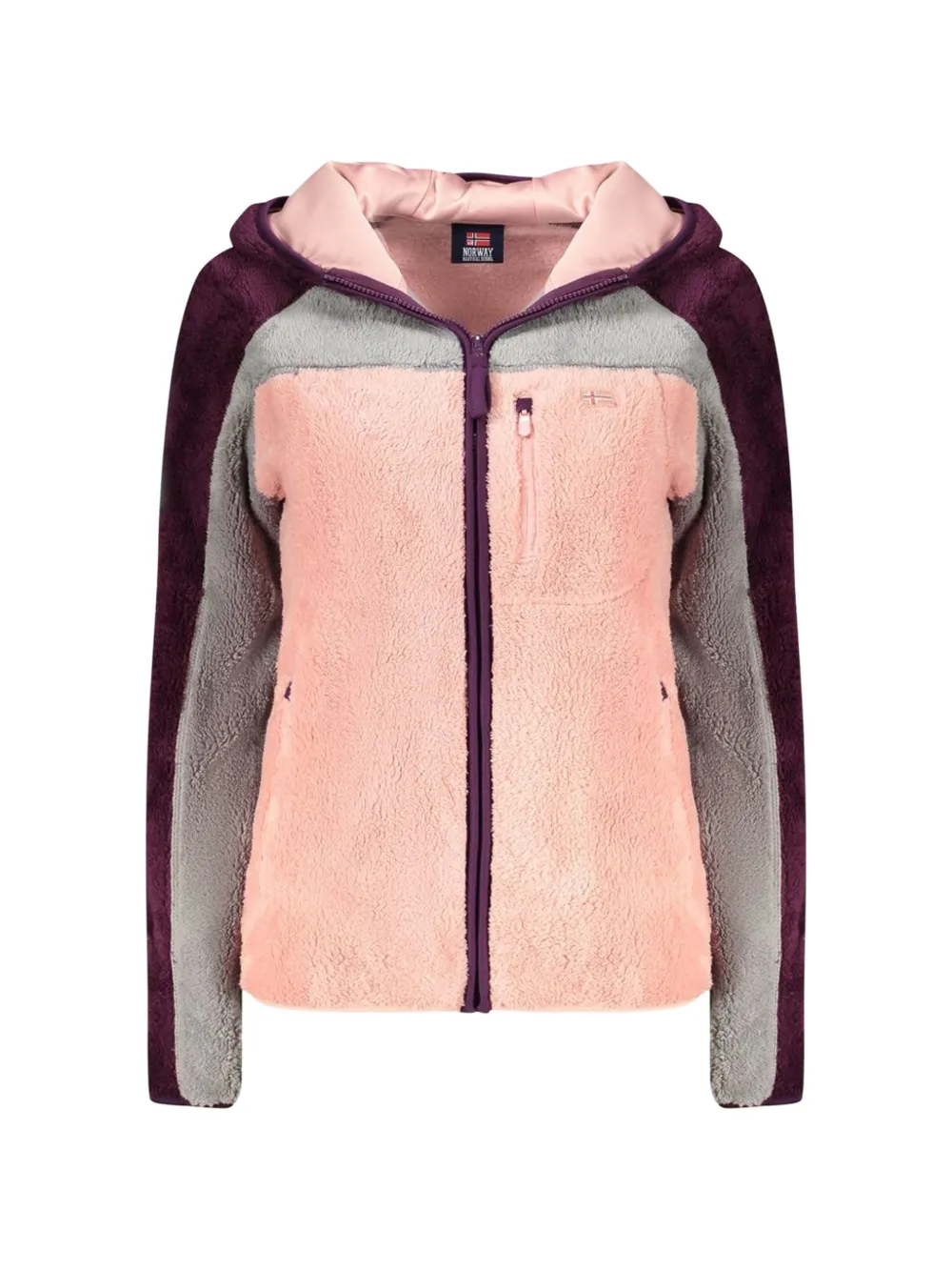 NORWAY 1963 Kapuzenjacke in Colour-Block-Optik - Rosa