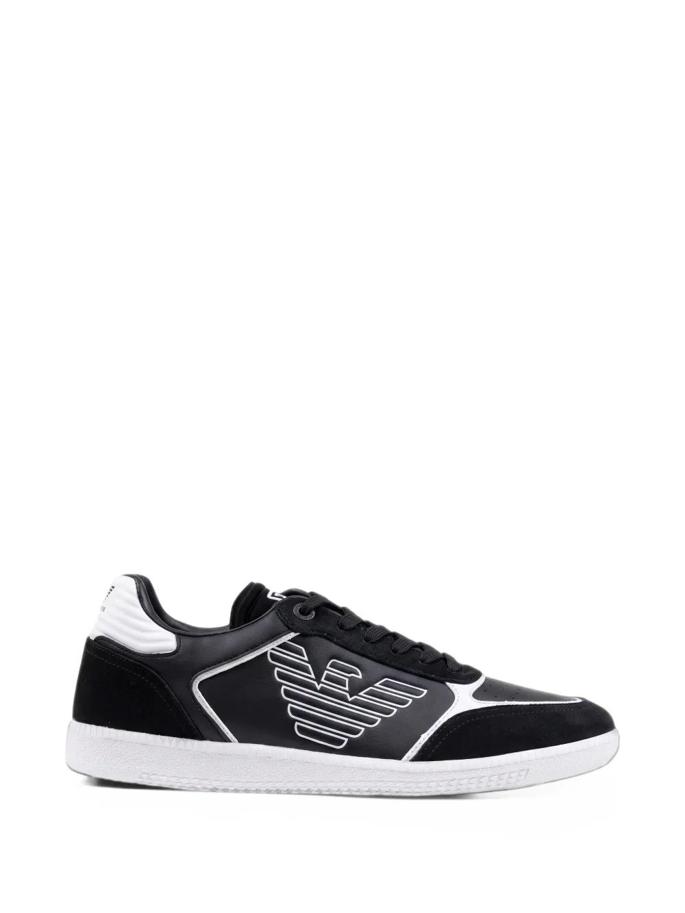 Ea7 Emporio Armani logo-print leather sneakers - Nero