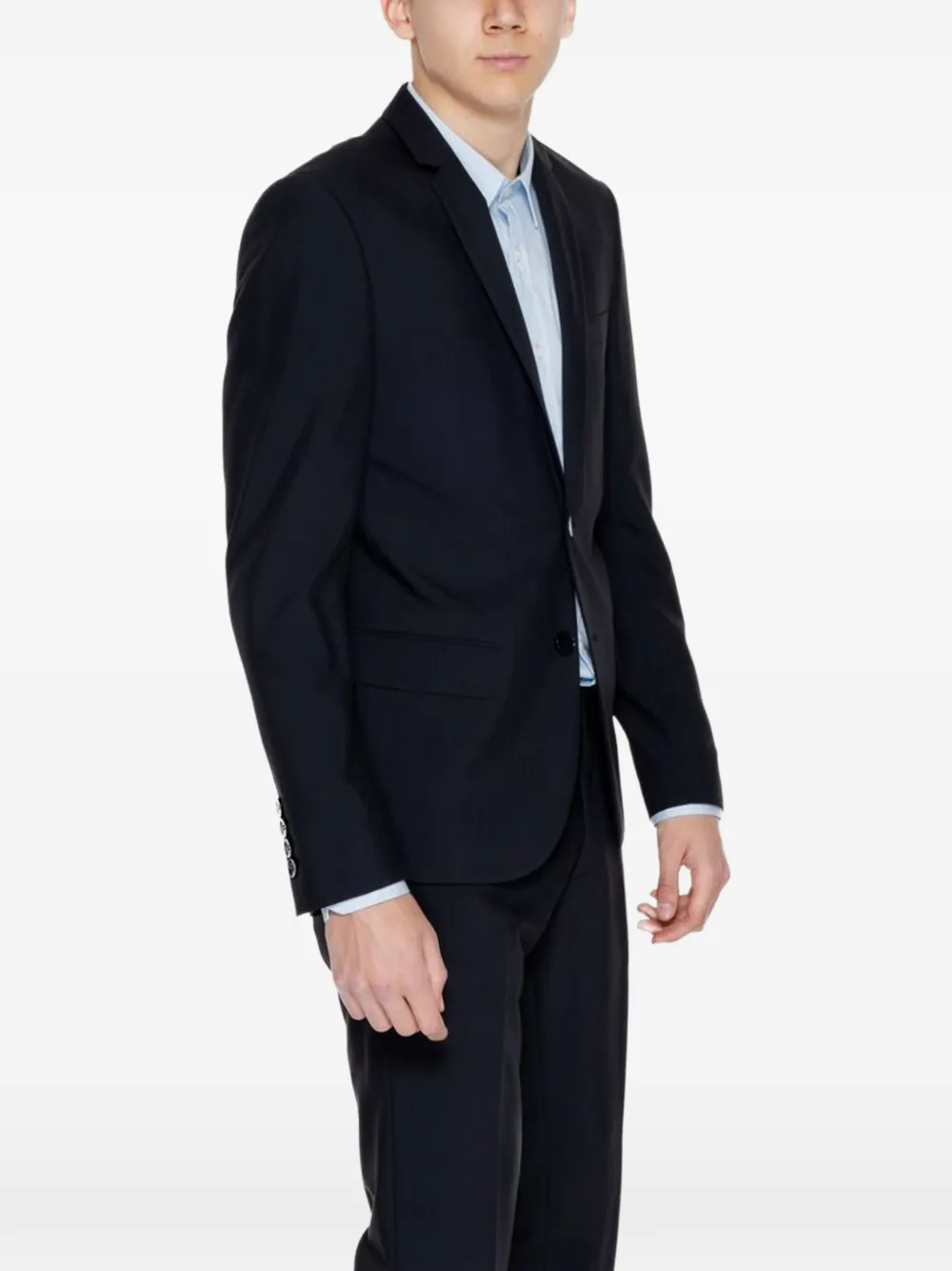 Antony Morato Pak met gekerfde revers en twee knopen Blauw